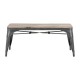 Bolero Bistro Bank Mangohout Donkergrijs 1000mm - Set van 2