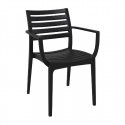 Artemis stoelen met armleuning zwart – polypropyleen, set van 2 (Siesta)