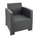 Bolero PP Fauteuil en Tafel Rieten Set Grijs – Kunststof Stoelen