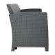 Bolero PP Fauteuil en Tafel Rieten Set Grijs – Kunststof Stoelen