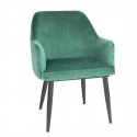 Bolero Lia Velvet stoelen donkergroen (2 stuks) – stoelen met armleuning voor binnengebruik