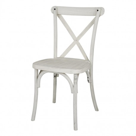 Bolero Manhattan Kruisrugleuning Stoelen Limewash Wit - Polypropyleen (Set van 4)