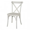 Bolero Manhattan Kruisrugleuning Stoelen Limewash Wit - Polypropyleen (Set van 4)