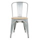 Bolero Bistro gegalvaniseerde stalen stoelen met houten zitting - set van 4