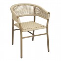 Bolero Florence rieten stoelen met touw-twist afwerking, beige (set van 2)