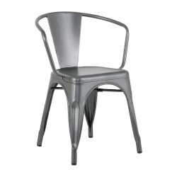 Bolero Bistro Curve armstoelen donkergrijs – set van 4 stuks