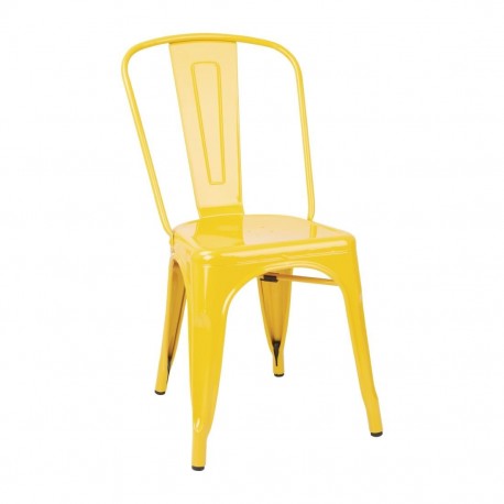 Bolero Bistro Stalen Bijzetstoelen Geel (4 Stuks)
