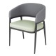 Bolero Meridian Interieurstoelen met Armleuning - Pistachegrijs (Set van 2)