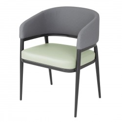 Bolero Meridian Interieurstoelen met Armleuning - Pistachegrijs (Set van 2)