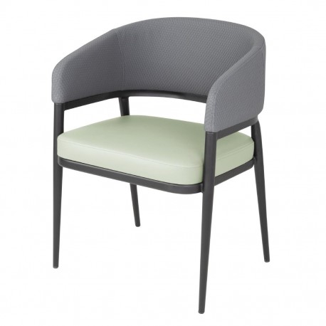 Bolero Meridian Interieurstoelen met Armleuning - Pistachegrijs (Set van 2)