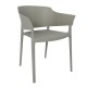 Bolero Lorenzo Caféstoelen Middengrijs - Set van 2 Stapelbare Stoelen
