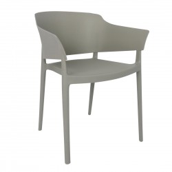 Bolero Lorenzo Caféstoelen Middengrijs - Set van 2 Stapelbare Stoelen