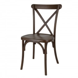 Bolero Manhattan Cross-Back Harsstoelen Donker Hout Effect - Set van 4