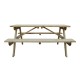 Rowlinson houten picknicktafel 150cm – bruin, voor 6 personen