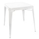 Bolero Bistro Vierkante Stalen Tafel Wit 668 mm - Enkel