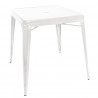 Bolero Bistro Vierkante Stalen Tafel Wit 668 mm - Enkel
