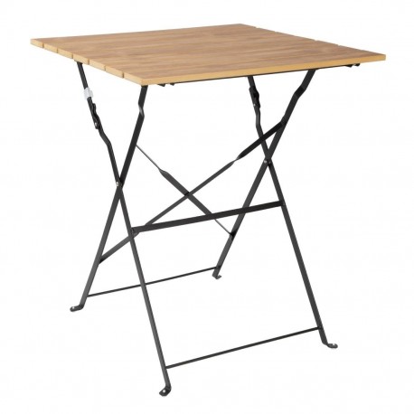 Bolero Perth Vierkante Tafel Houteffect – Gepoedercoat Staal