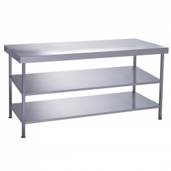 Parry volledig gelaste RVS 304 middentafel met 2 onderplanken 1200x600 mm