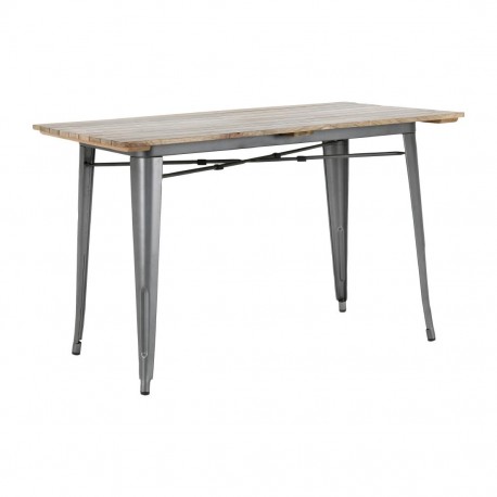 Bolero Bistro Eettafel met Lattenblad van Mangohout en Donkergrijze Poot 1200mm