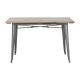 Bolero Bistro Eettafel met Lattenblad van Mangohout en Donkergrijze Poot 1200mm