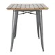 Bolero Bistro Eettafel met Lattenblad van Mangohout en Donkergrijze Poot 1200mm