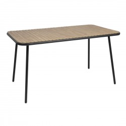 Bolero Santorini Rechthoekige Tafel Houteffect 1400 mm – Bruin Gepoedercoat Staal