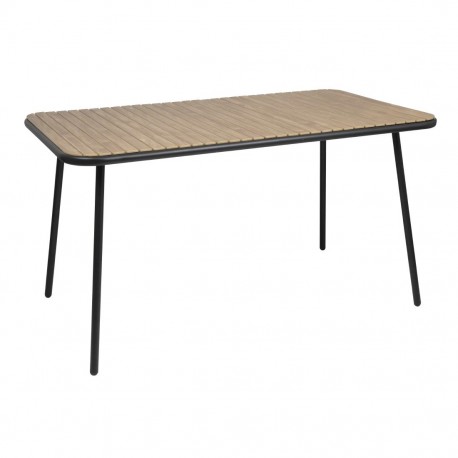 Bolero Santorini Rechthoekige Tafel Houteffect 1400 mm – Bruin Gepoedercoat Staal