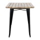 Bolero Bistro Eettafel met Mangohouten Lattenblad en Zwarte Poot 1200mm