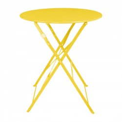 Bolero Perth ronde tafel 600 mm – zachtgeel, gepoedercoat staal