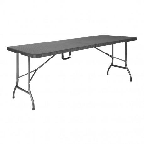 Bolero Rattan Rechthoekige Opvouwbare Tafel Zwart 6Ft