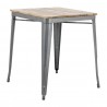 Bolero Bistro Eettafel met Lattenblad van Mangohout en Donkergrijze Poot 650mm