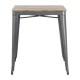 Bolero Bistro Eettafel met Lattenblad van Mangohout en Donkergrijze Poot 650mm