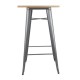 Bolero Bistro bartafel met houten blad grijs