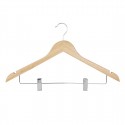 Bolero Houten Kledinghanger met Antislipclips – Set van 10 stuks