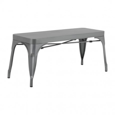 Bolero Bistro Metalen Bank Donkergrijs 1000mm - Set van 2 Stuks