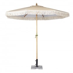 Bolero Sicilië Ronde Gestreepte Parasol – Diameter 2,5 Meter, Crème