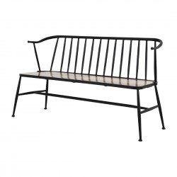 Bolero Alma bank met gebogen rugleuning - zwart mangohout
