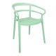 Bolero Mateo caféstoelen mintgroen (2 stuks) - stapelbare kunststof stoelen