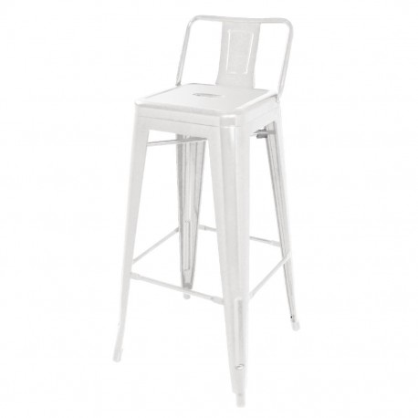 Bolero Bistro Stalen Hoge Kruk Met Rugleuning Wit (4 Stuks)