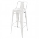 Bolero Bistro Stalen Hoge Kruk Met Rugleuning Wit (4 Stuks)