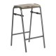 Bolero Cantina compacte barkrukken met mangohouten zitting Gunmetal - set van 4