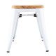 Bolero Bistro Lage Krukken met Houten Zitkussen Wit - Set van 4 Stuks