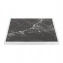 Bolero vierkant tafelblad gehard glas 700mm - donker granieteffect met witte rand, buiten & binnen