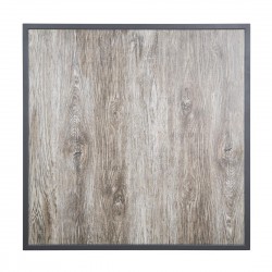 Bolero Tafelblad Gehard Glas met Houtnerfeffect - Grijze Rand 700mm