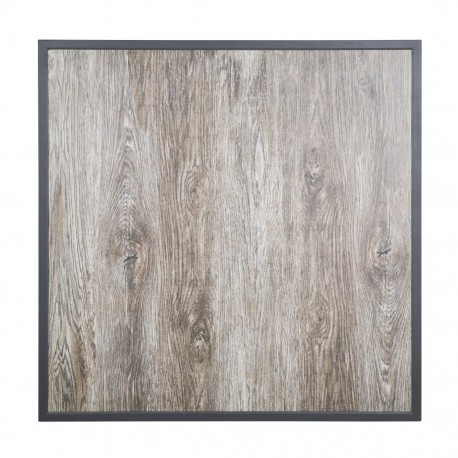 Bolero Tafelblad Gehard Glas met Houtnerfeffect - Grijze Rand 700mm