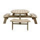 Rowlinson ronde houten picknicktafel 200 cm - bruin