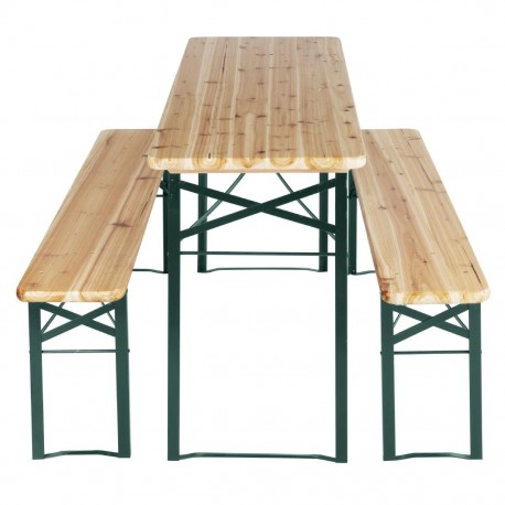Bolero Duitse bierbank en tafelset 1770x500mm – hout/bruin, 177x50x75cm
