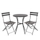 Bolero stalen tuinset zwart – tafel met twee stoelen