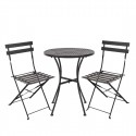 Bolero stalen tuinset zwart – tafel met twee stoelen