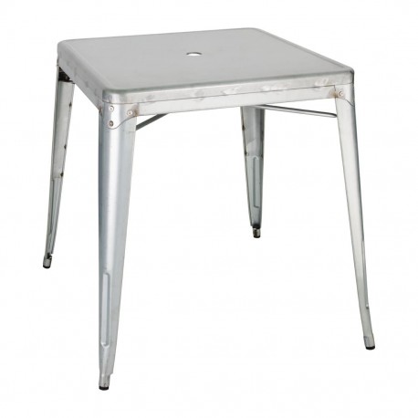 Bolero Bistro gegalvaniseerd stalen tafel vierkant 668mm - zilver